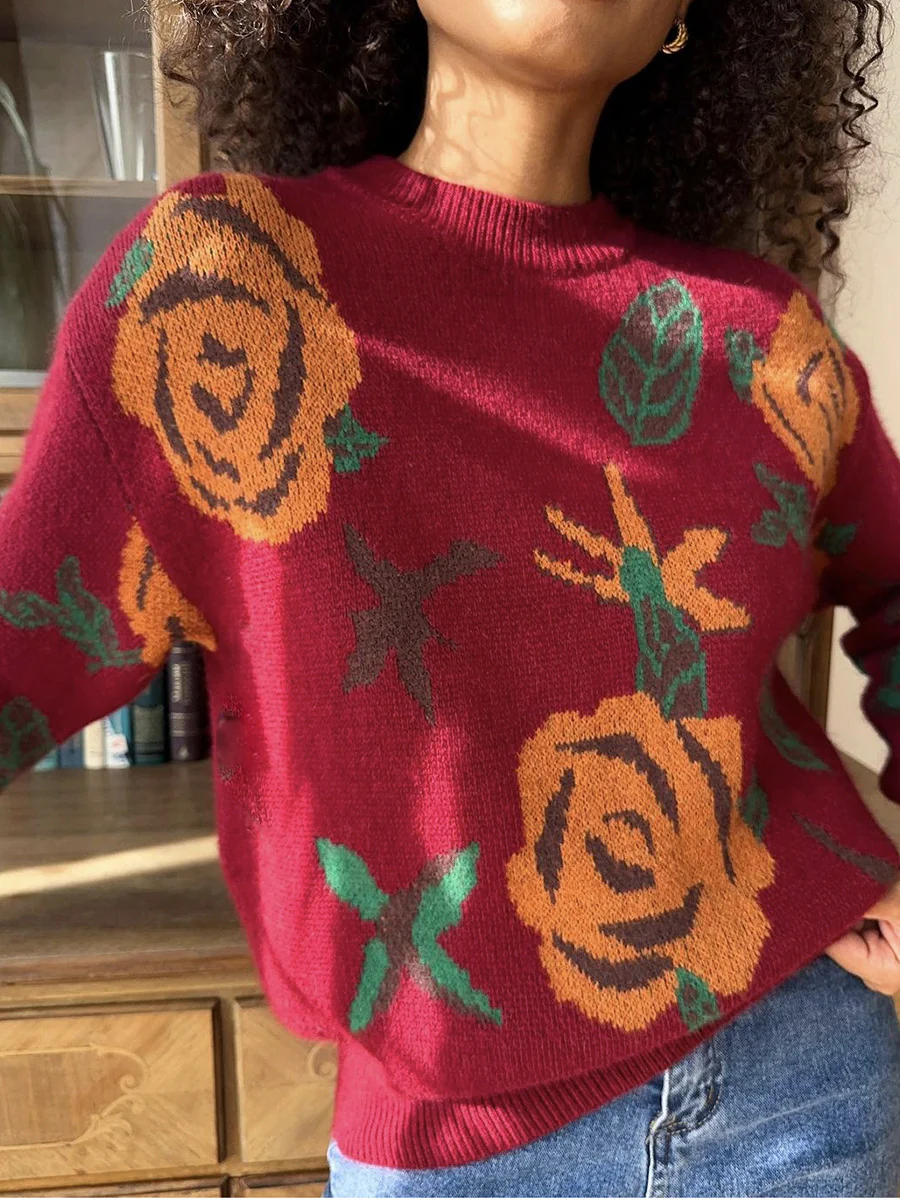 Dylan Floral Woolen Sweater - Image 5