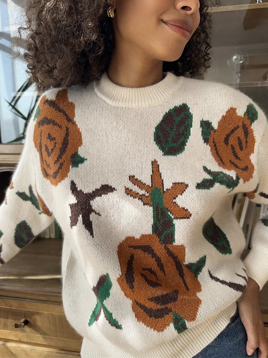 Dylan Floral Woolen Sweater - Image 6