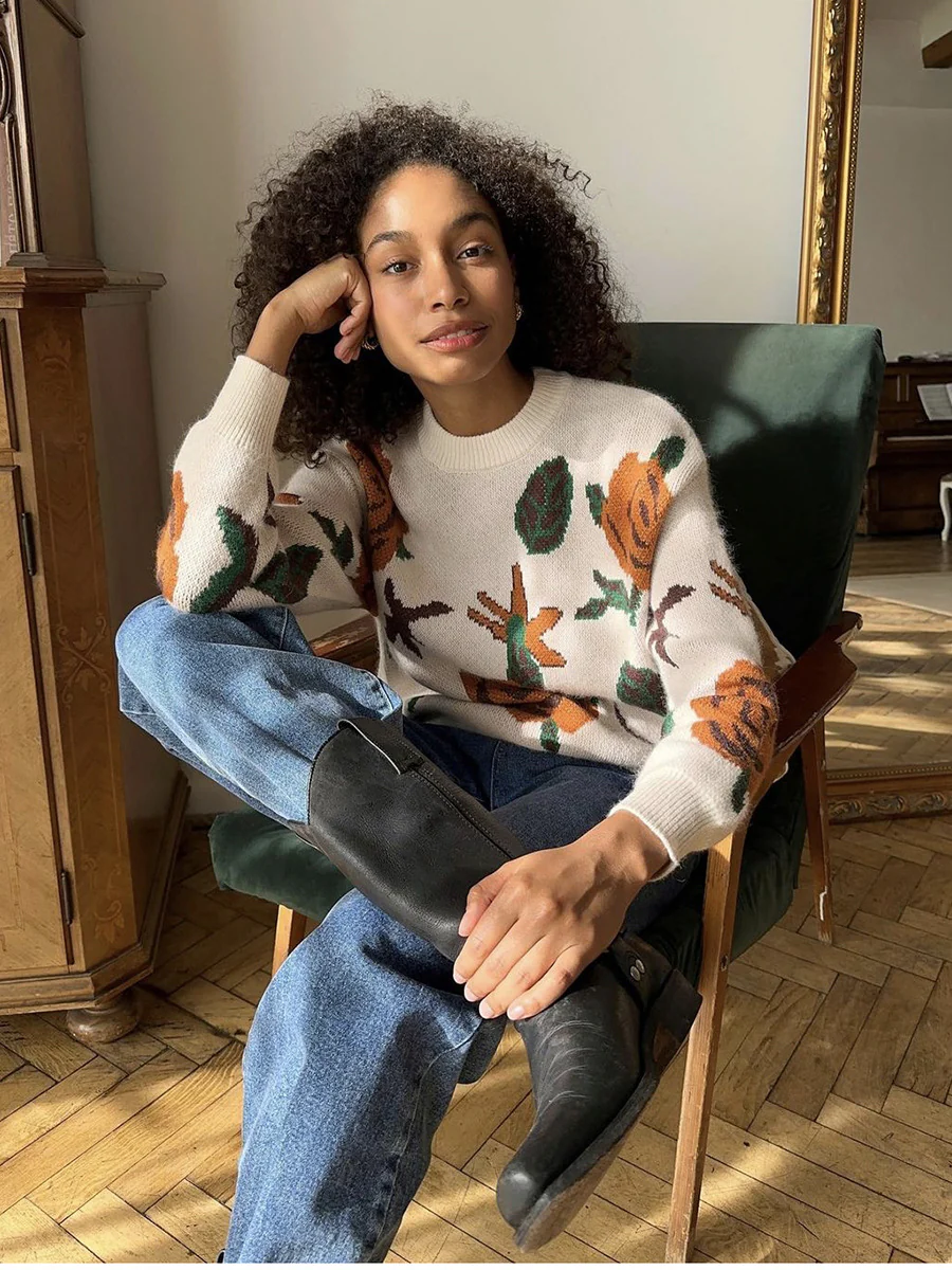 Dylan Floral Woolen Sweater - Image 8
