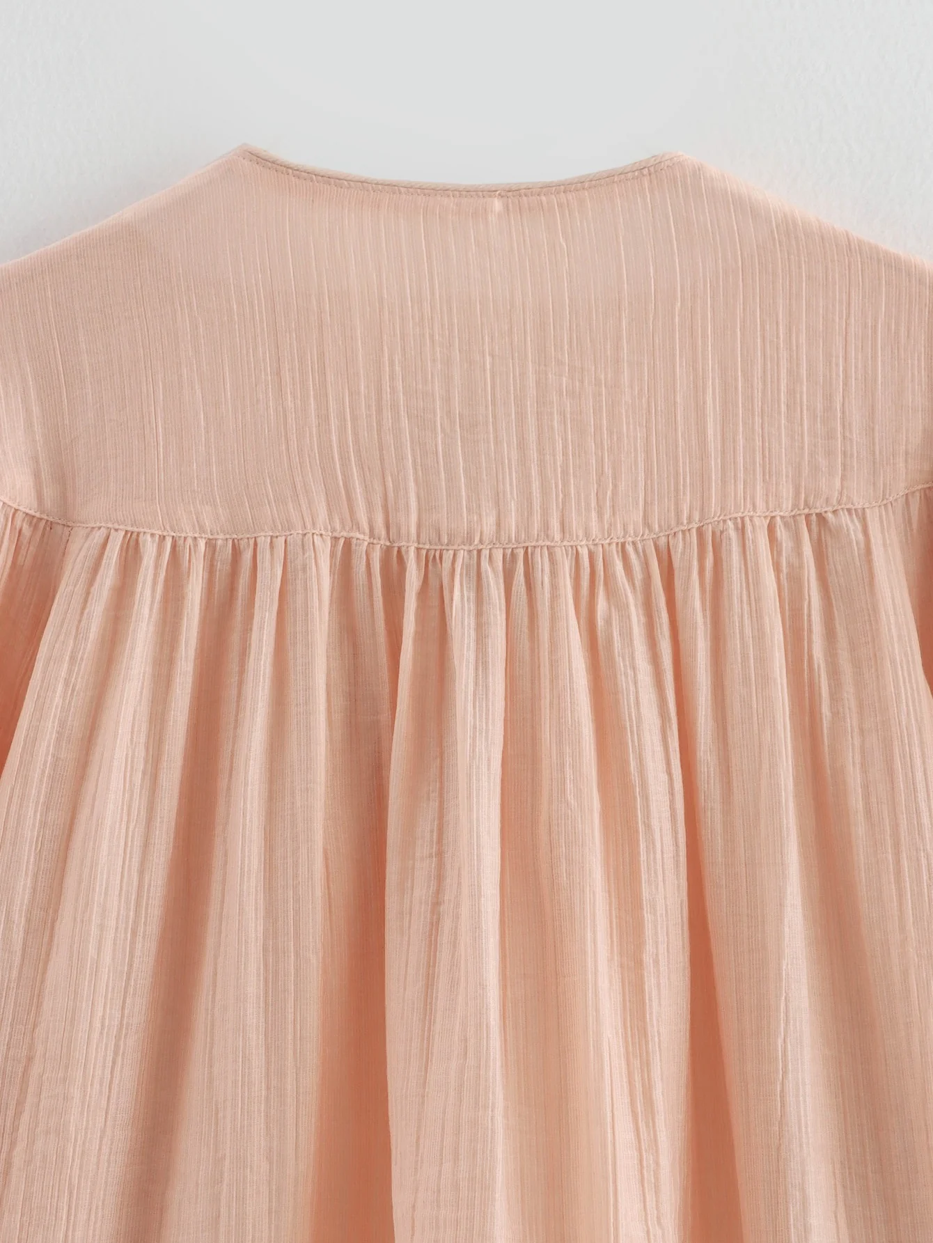 Elara Lace-Up Oversized Summer Top In Peach - Image 9
