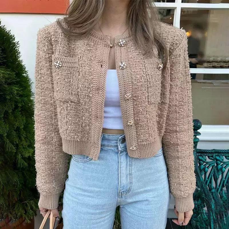 Elena Cropped Button Down Cardigan - Image 3