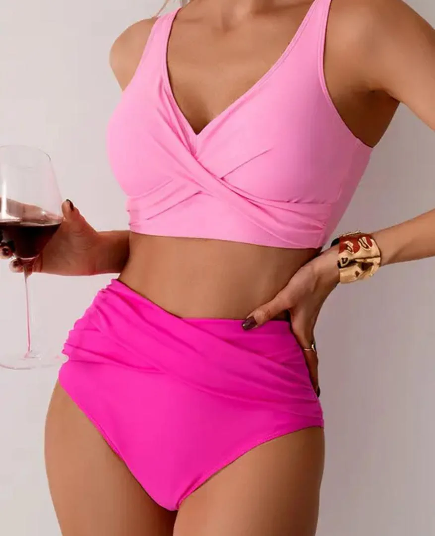 Ema Statement Summer Bikini In Pink - Image 2