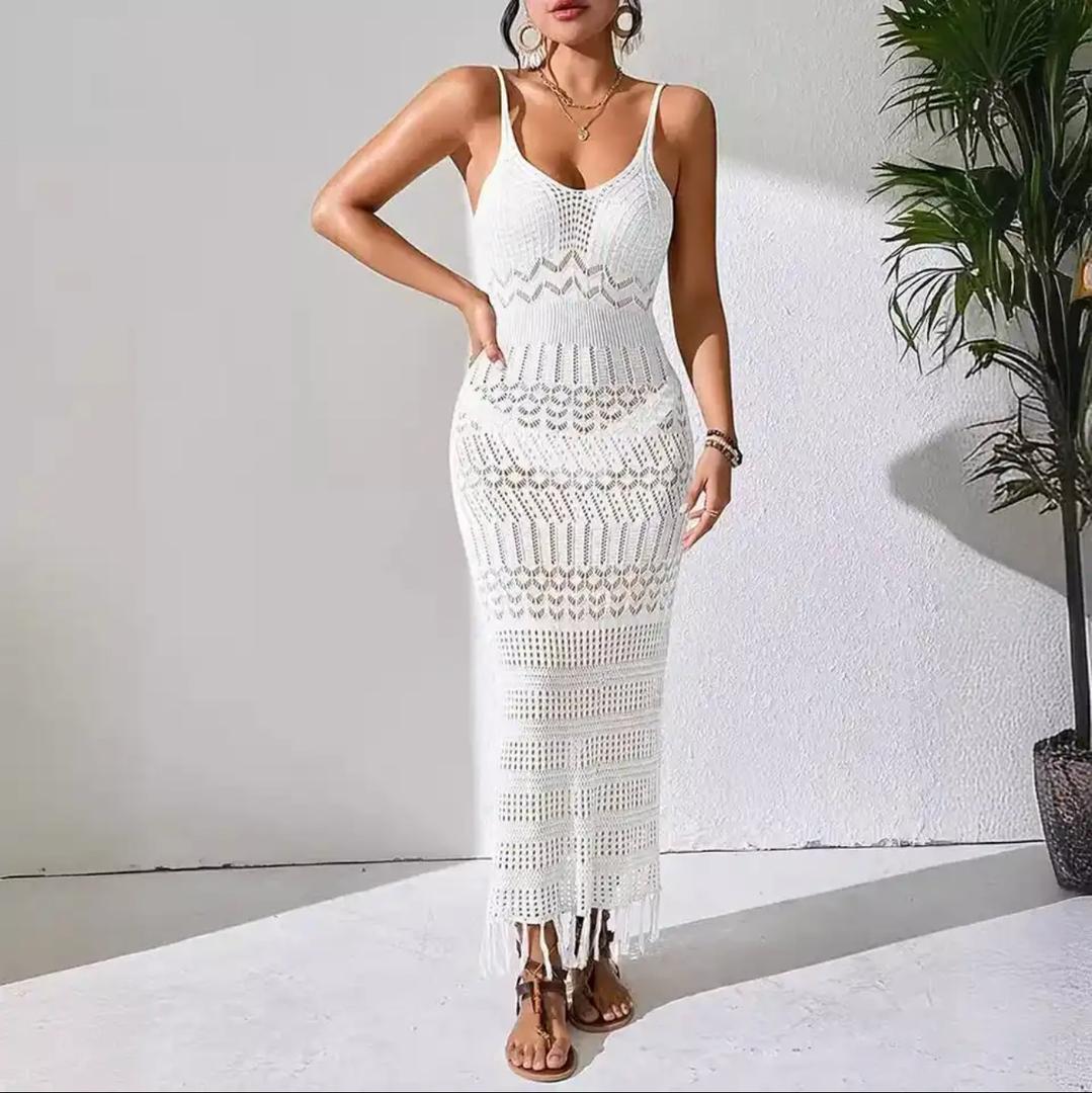 Emira Soft Knit Crochet Dress Resortwear - Image 2