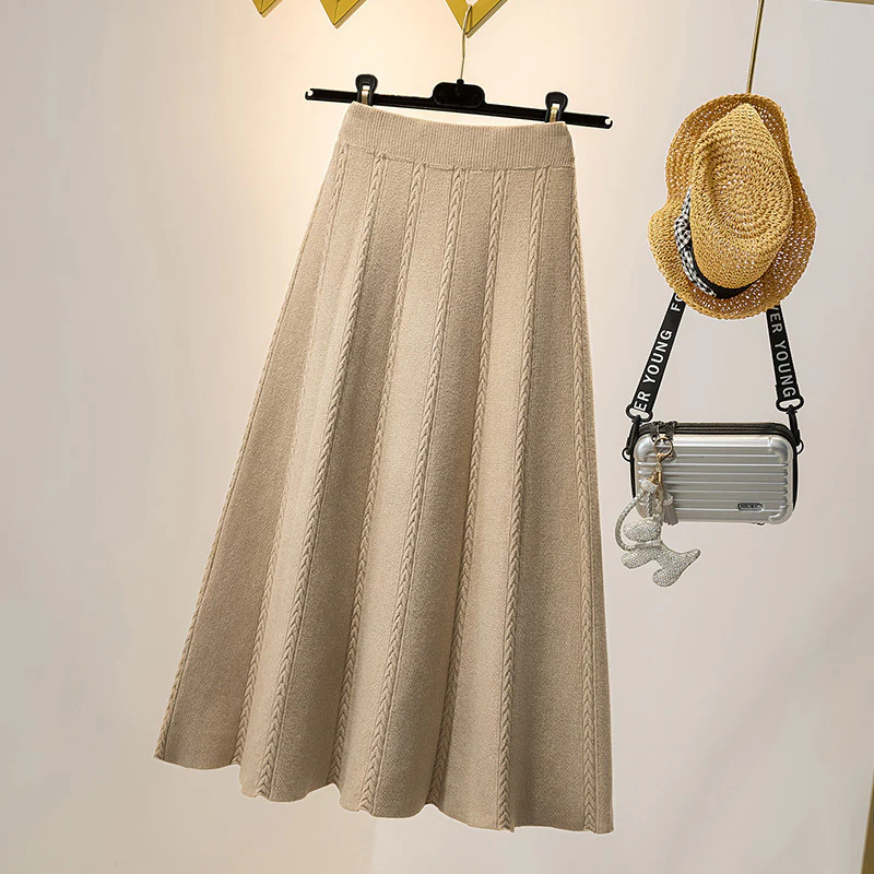 Emma Statement Woolen Midi Skirt - Image 3