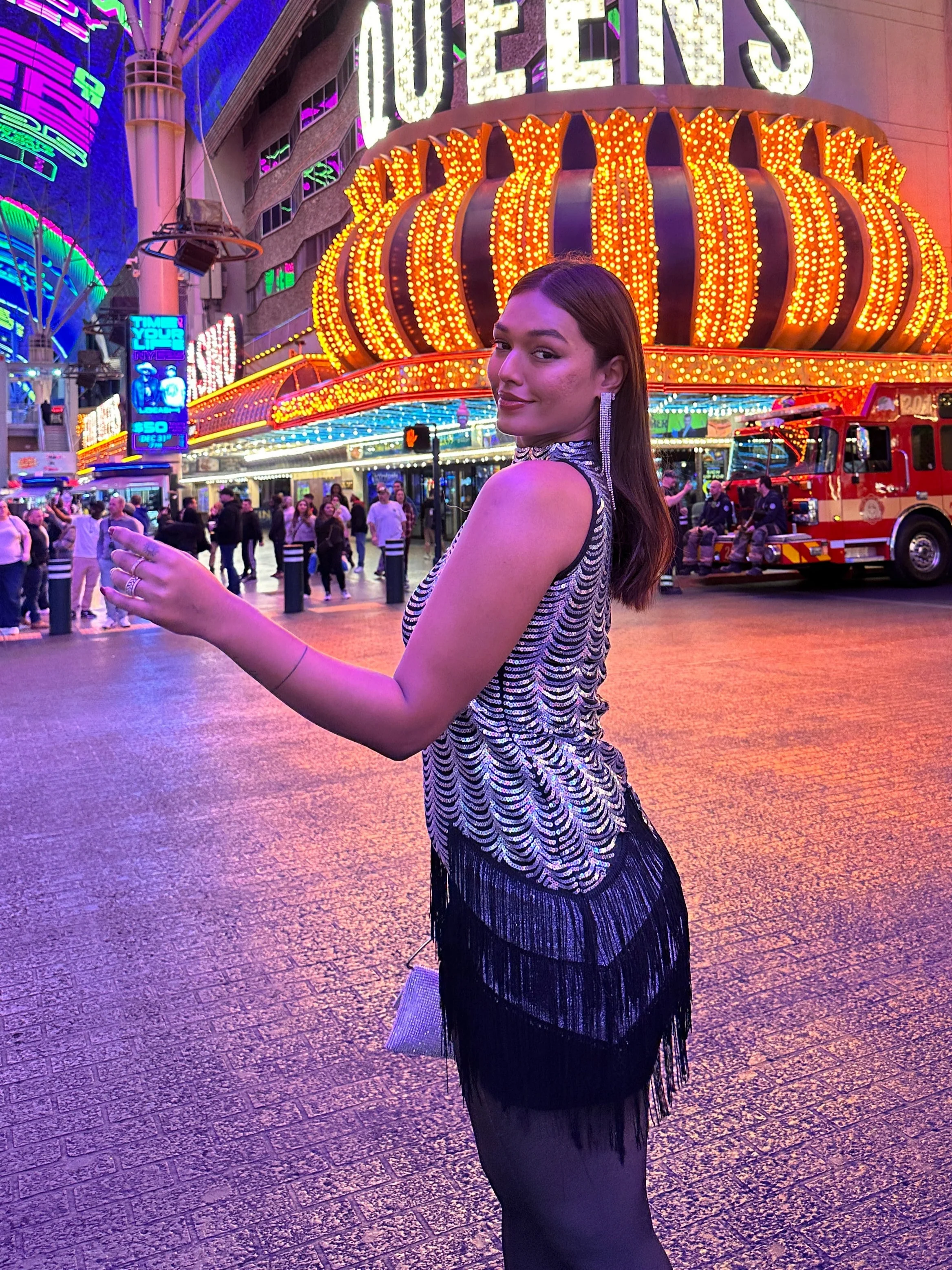 Emora Sequined Dress In Sliver - Image 4