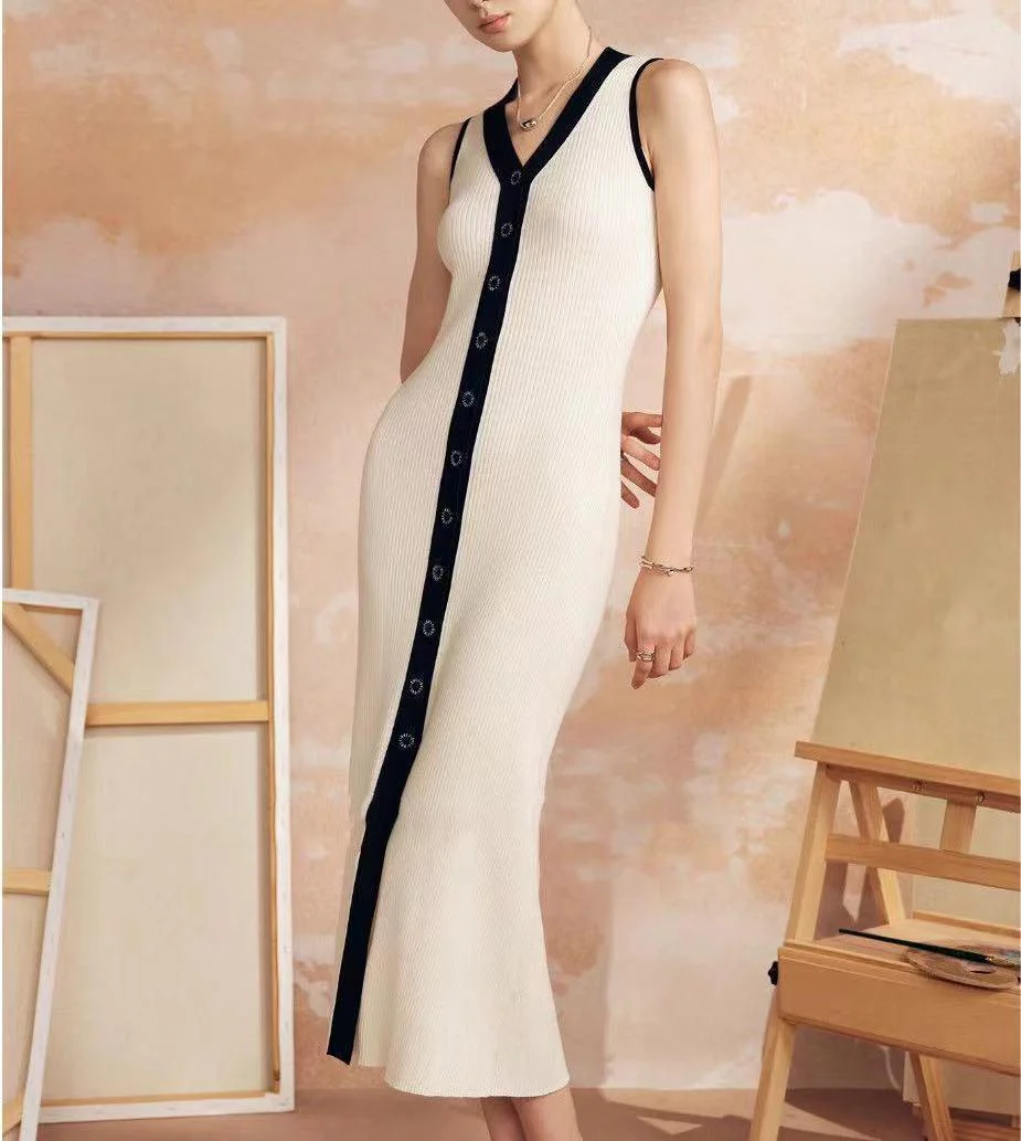 Emy Luxe Soft Knit Dress In White