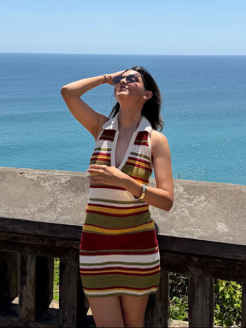 Era Soft Crochet Knit Dress In Multicolor - Image 3