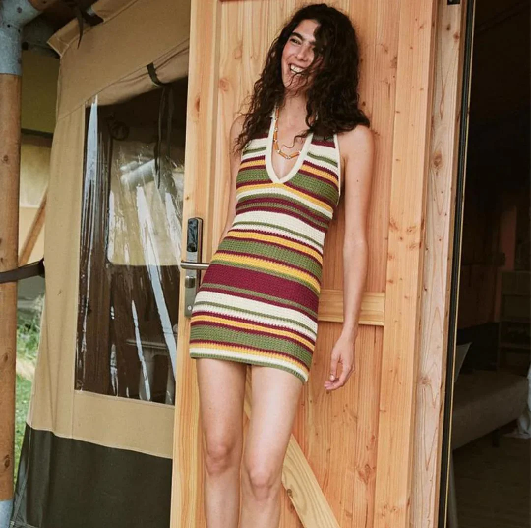 Era Soft Crochet Knit Dress In Multicolor - Image 6