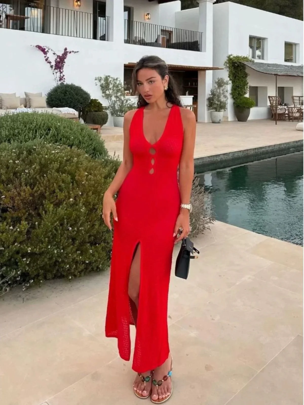 Erina Crochet Slit Maxi Dress - Image 5
