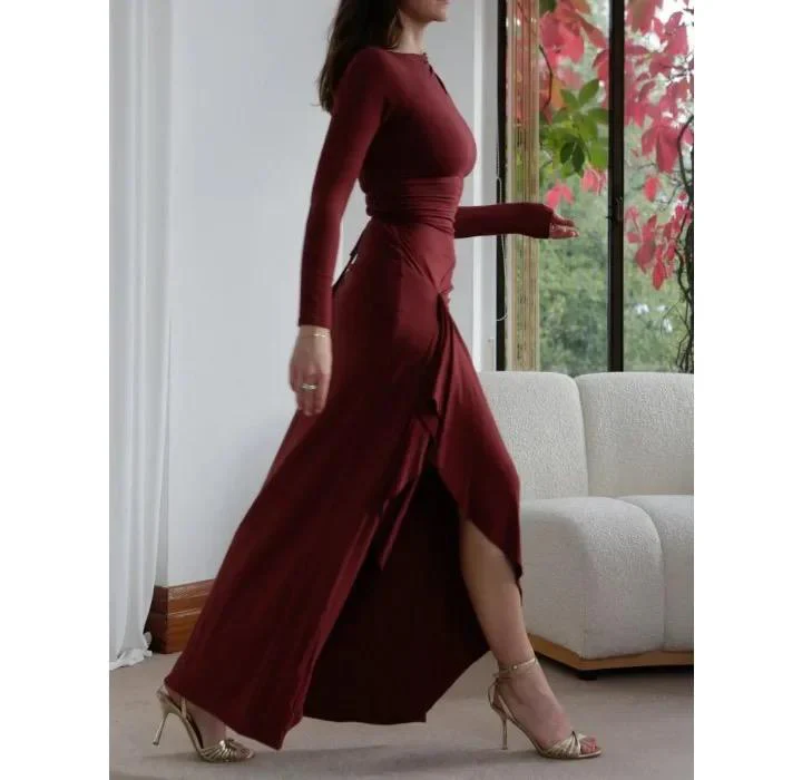 Evana Statement Slit Maxi Dress - Image 7