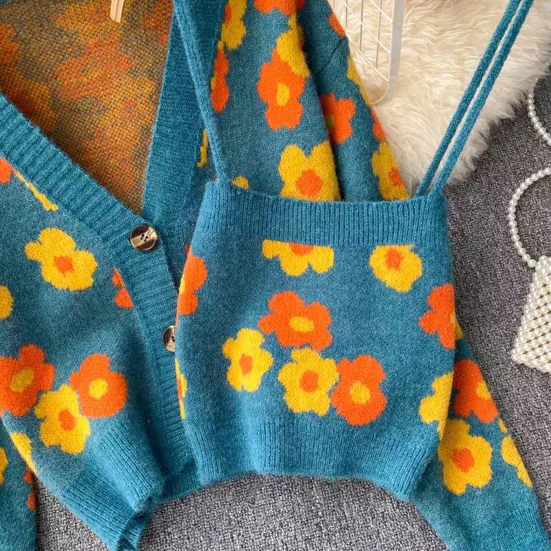 Evelyn Sweater Set In Teal Blue - Image 3