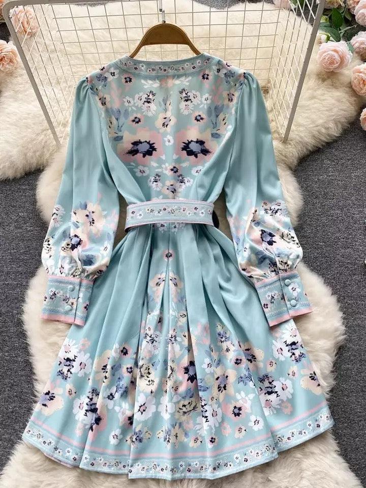 Evord Vintage Dress In Blue - Image 3