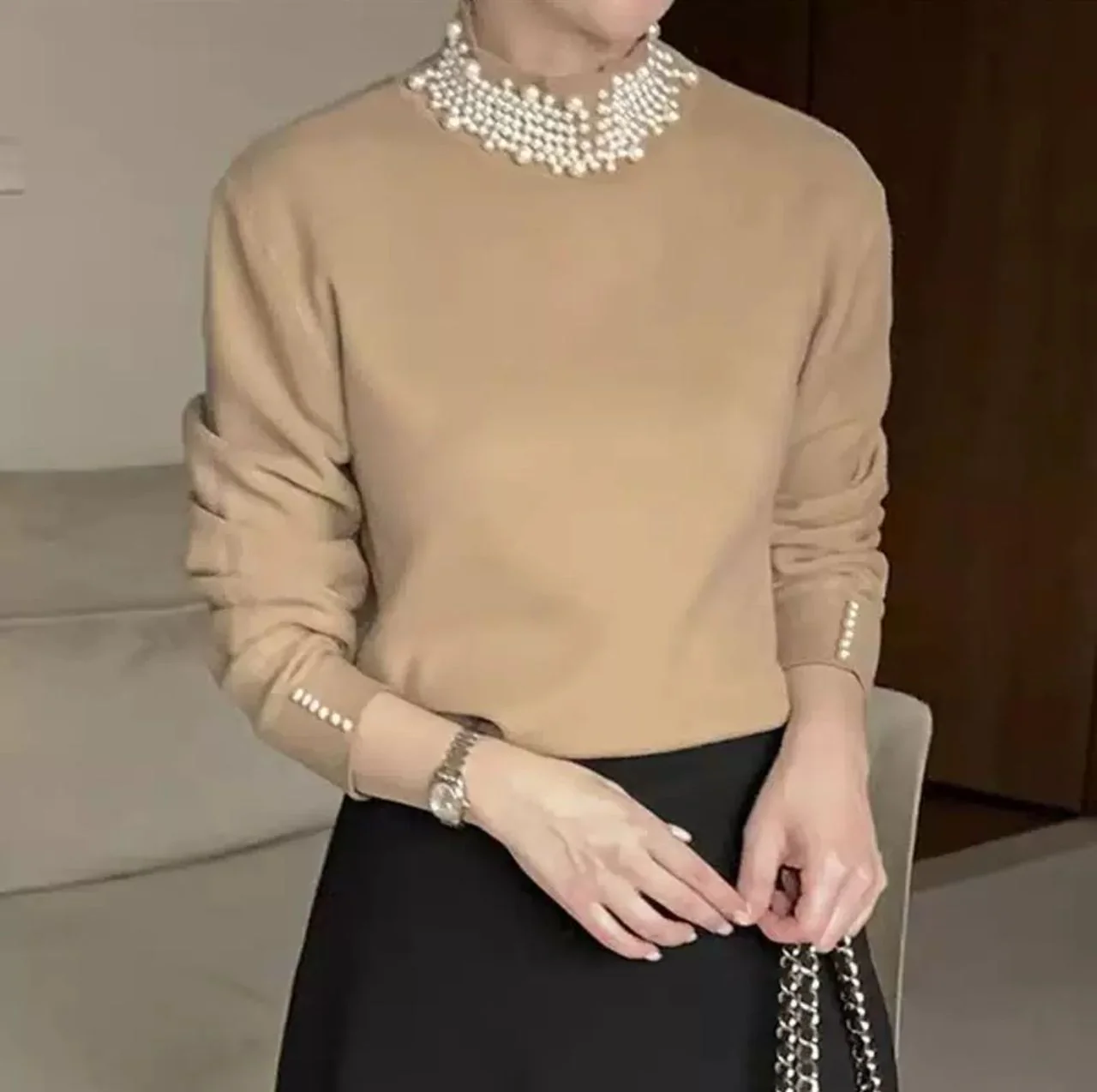 Femella Pearl Detail Luxe Sweater - Image 13