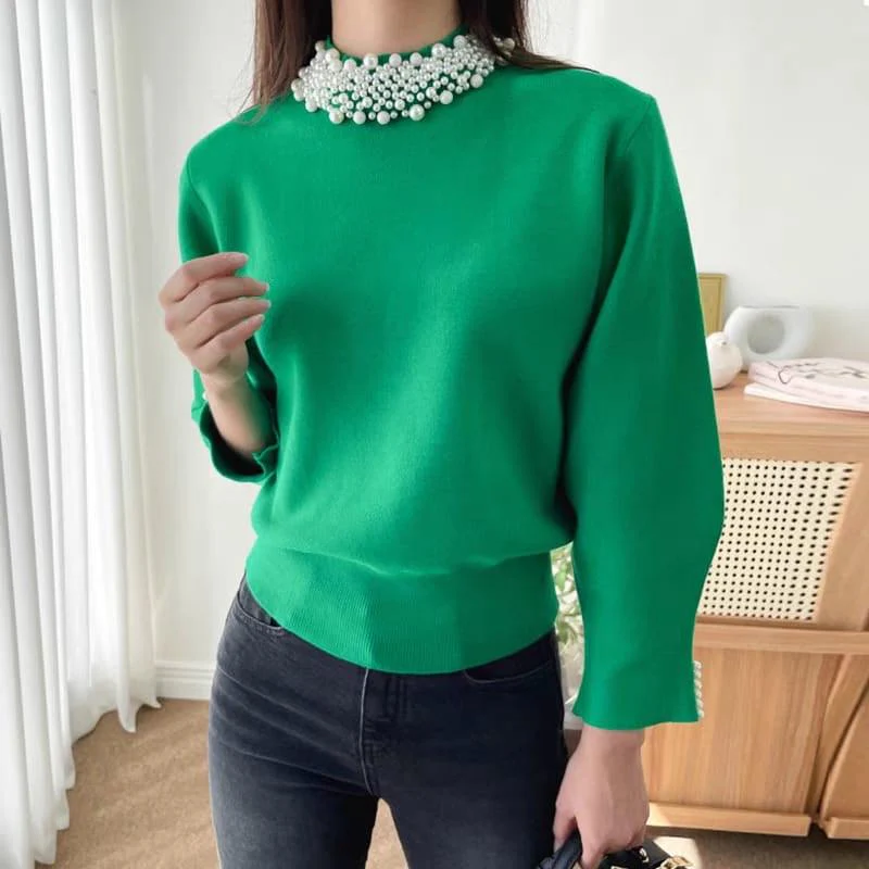Femella Pearl Detail Luxe Sweater - Image 14