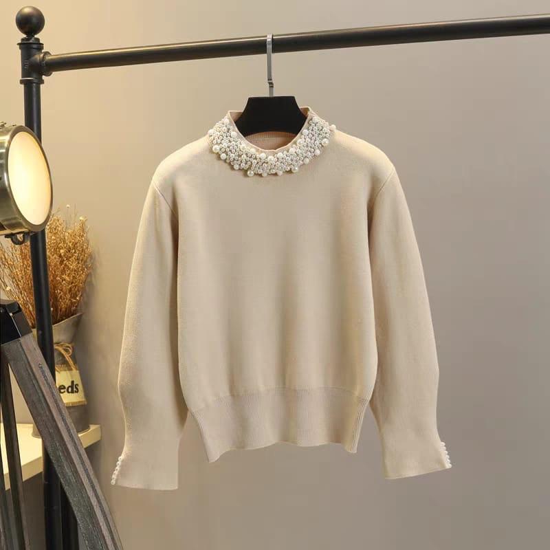 Femella Pearl Detail Luxe Sweater - Image 2