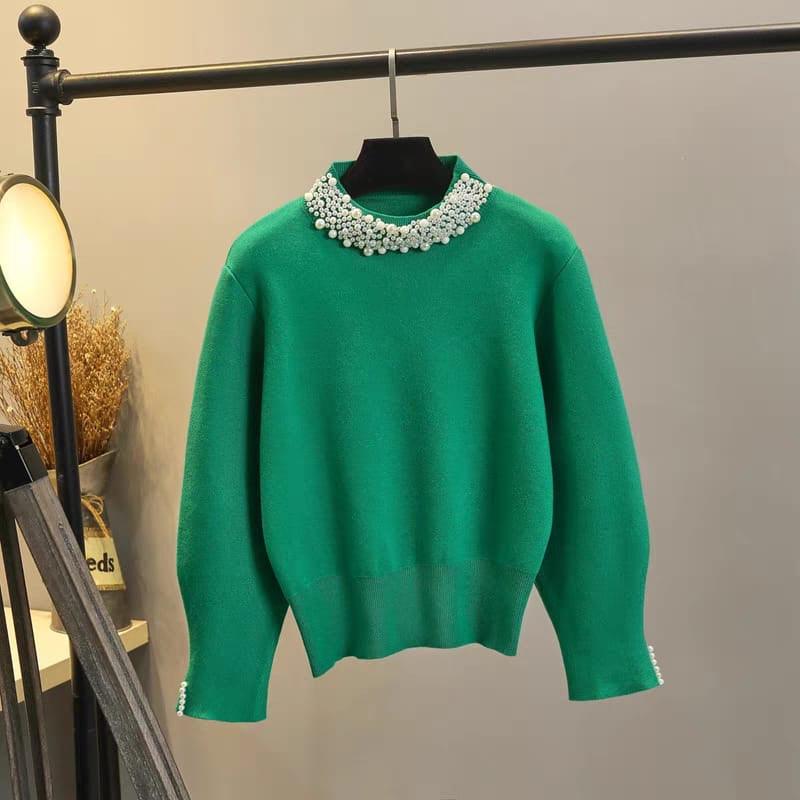 Femella Pearl Detail Luxe Sweater - Image 3