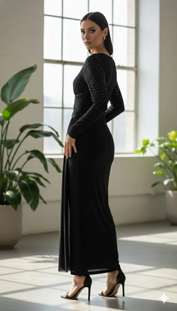 Fiore Embellished Slit Maxi Dress - Image 5