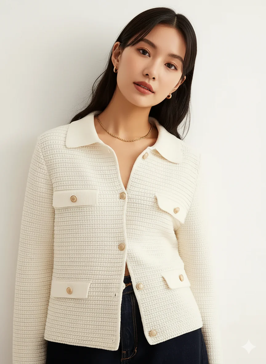 Gianna Soft Knit Cardigan In Off White