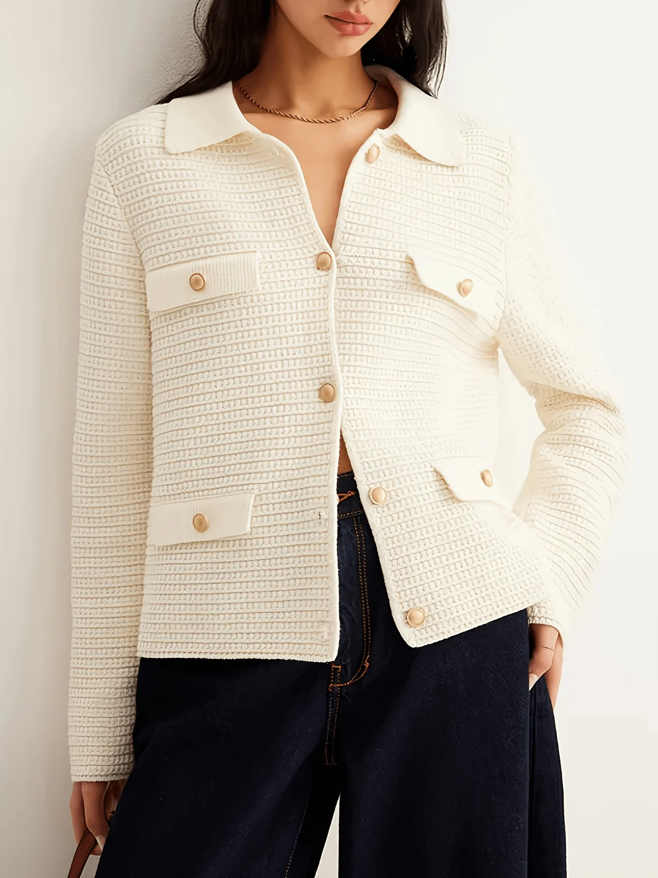 Gianna Soft Knit Cardigan In Off White - Image 2
