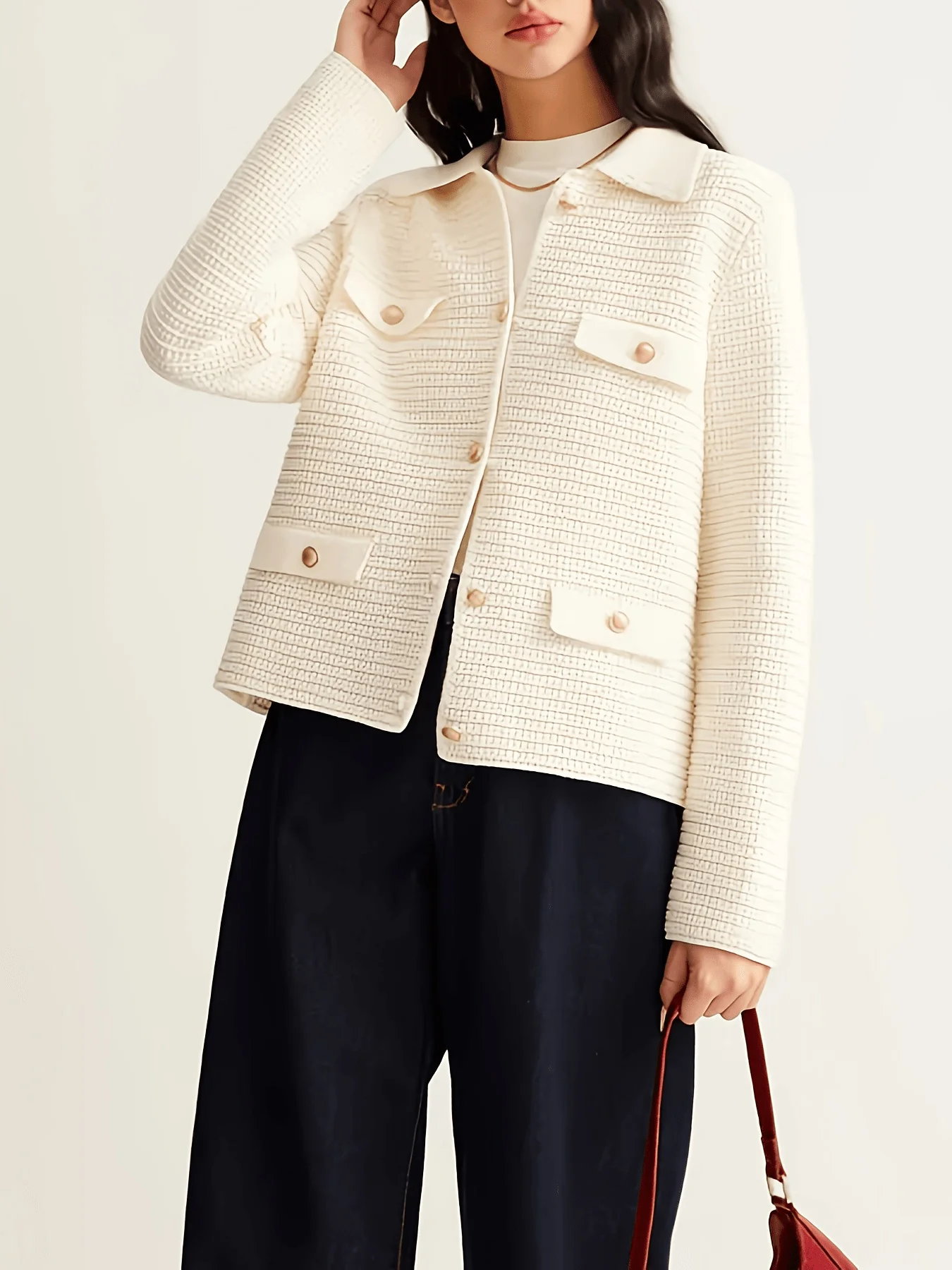 Gianna Soft Knit Cardigan In Off White - Image 4
