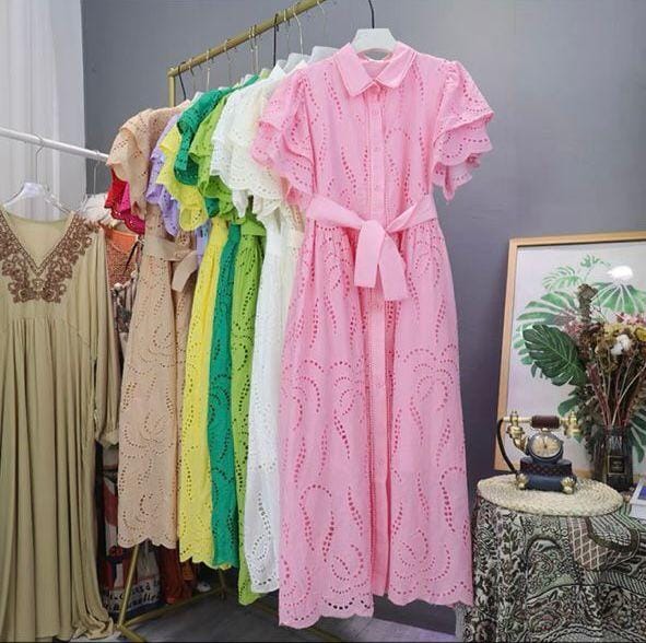 Ginny Cotton Dress In Light Pink - Image 3