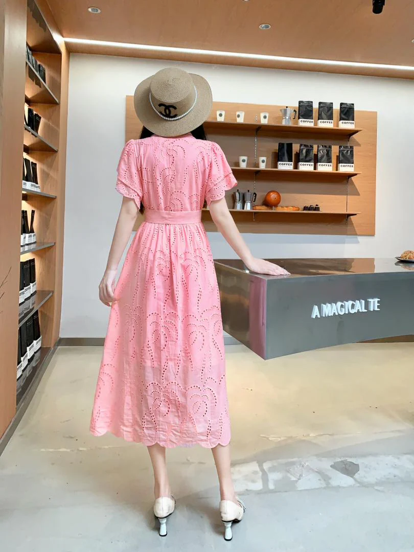 Ginny Cotton Dress In Light Pink - Image 2