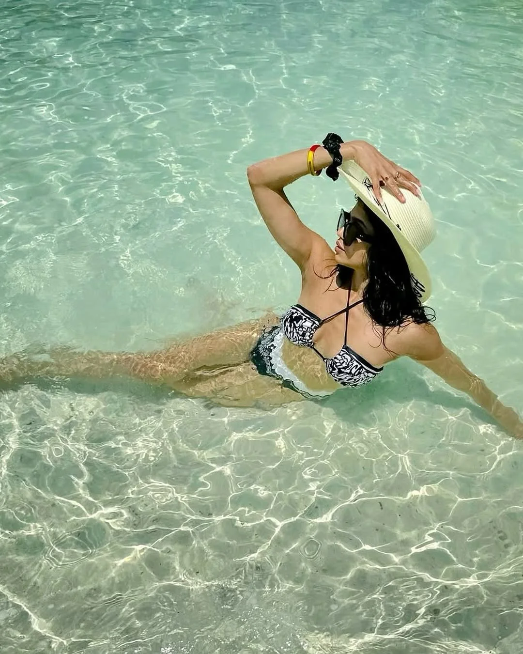Giza Swimsuit with Sarong Skirt In Black - Image 9