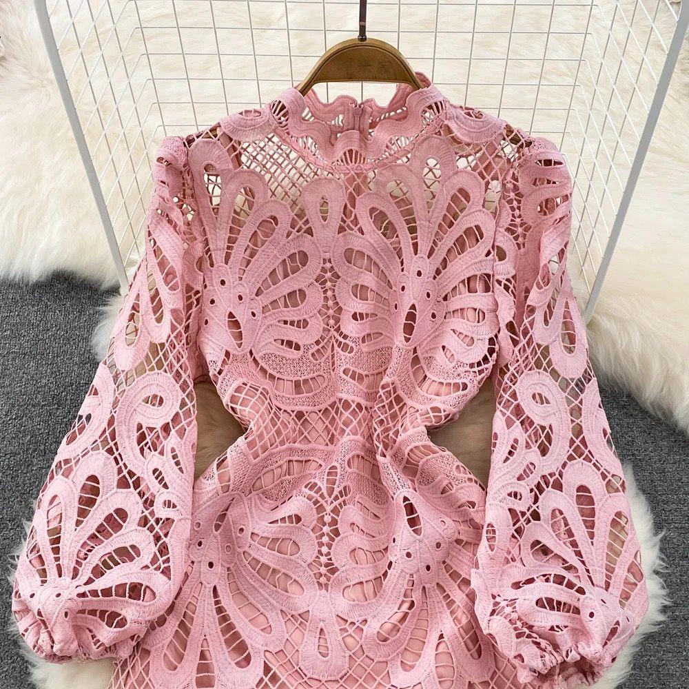 Glenda Lace Lined Bishop Sleeve Dress - Image 5