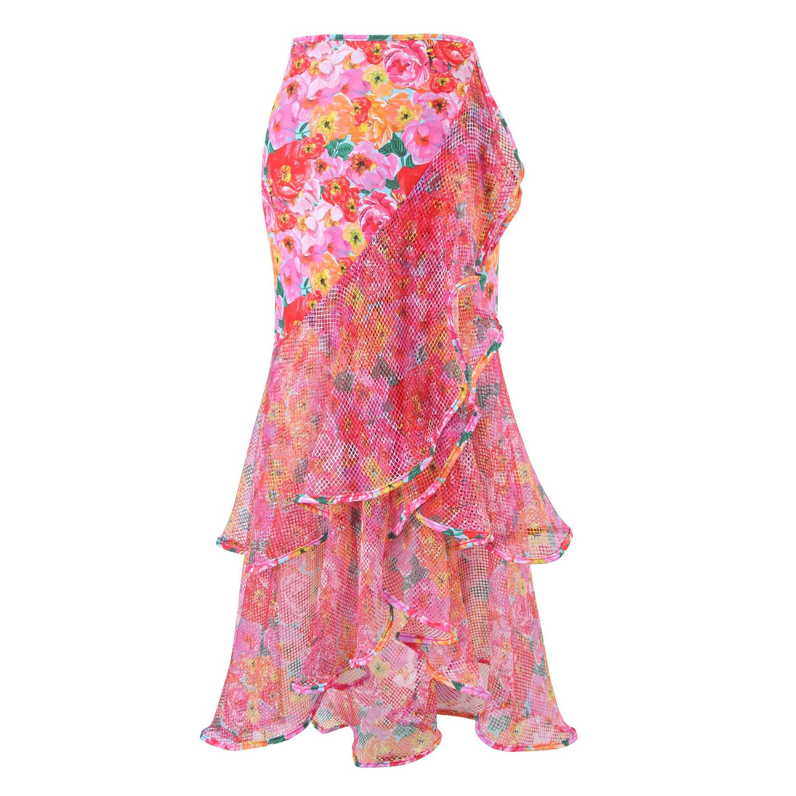 Glove Bikini With Ruffled Skirt In Multi - Image 7