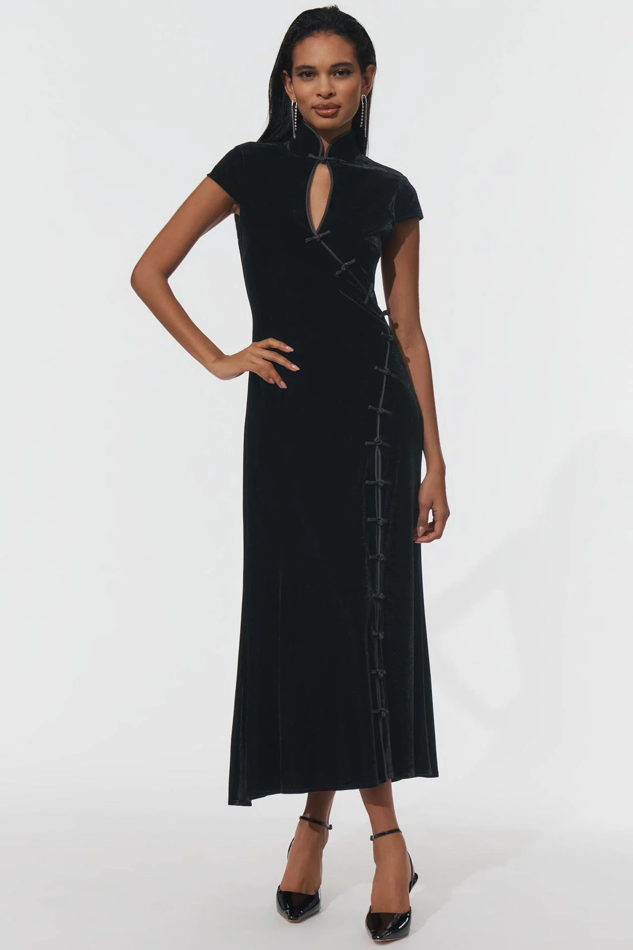 Grape Velvet Midi Dress