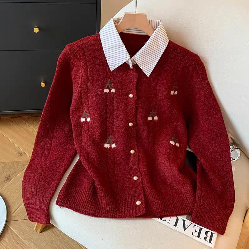 Grazina Cherry Luxe Cardigan - Image 2