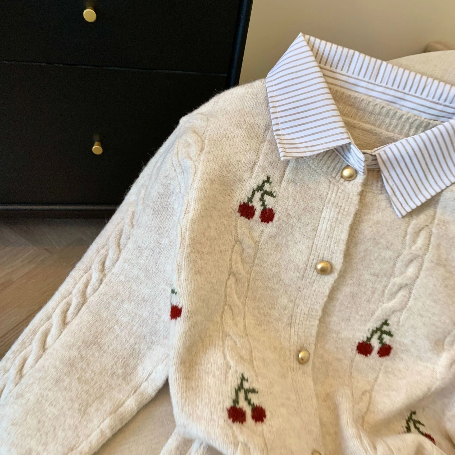 Grazina Cherry Luxe Cardigan - Image 3