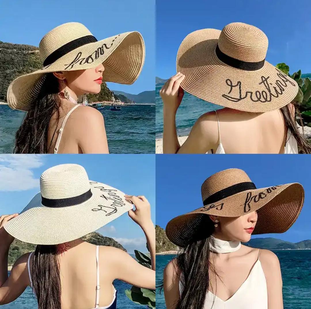 Greeting From Straw Hat In Brown - Image 2