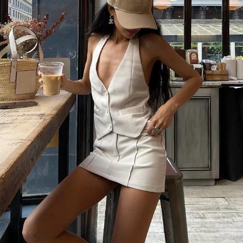 Halor Luxe Co-ord Set In White - Image 9