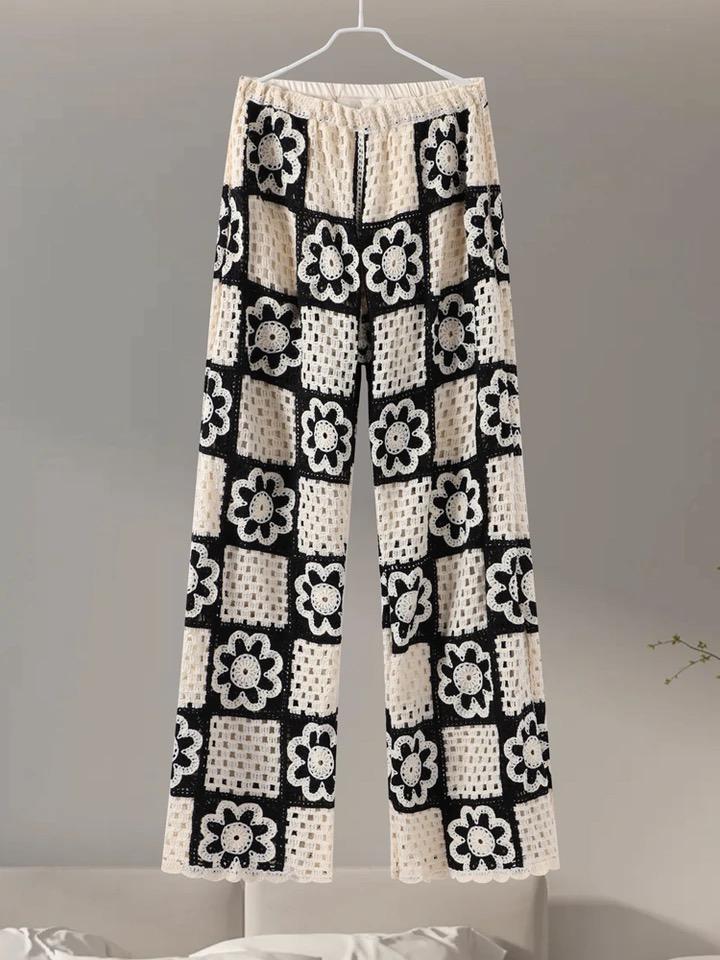 Hanako Crochet Coord Set -Resortwear In Beige - Image 8