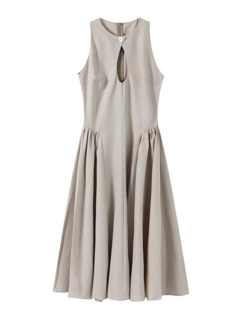 Harlow Statement Dropwaist Midi Dress In Black - Image 6