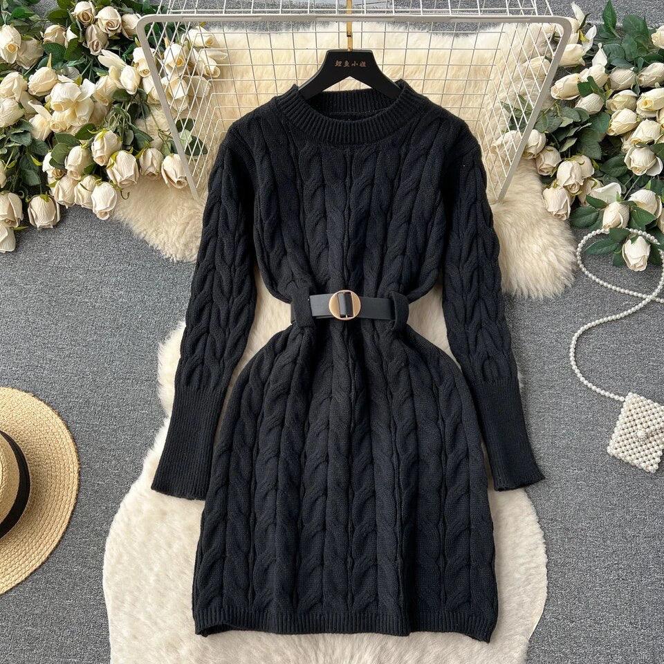 Heathrow Statement Knitted Dress with Belt - Image 2