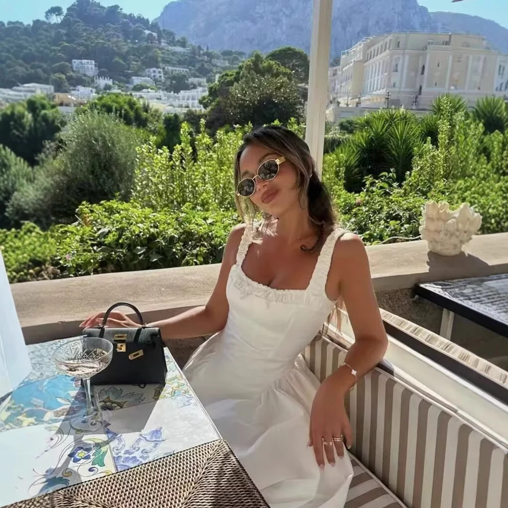 Hela Summer Dropwaist Holiday Dress In White - Image 2