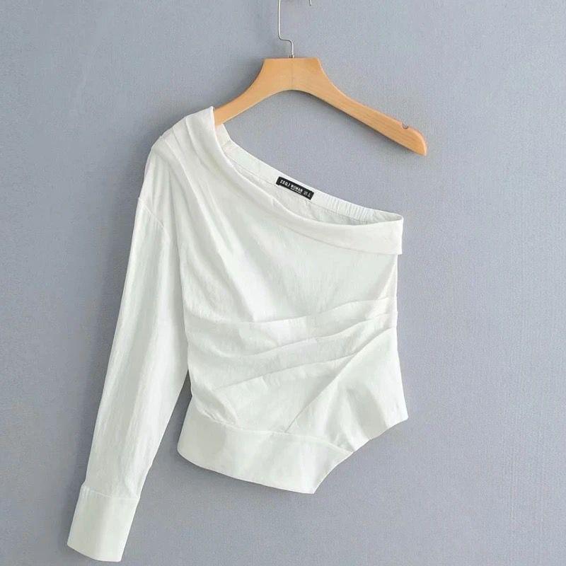Helina One Shoulder Top In White - Image 2