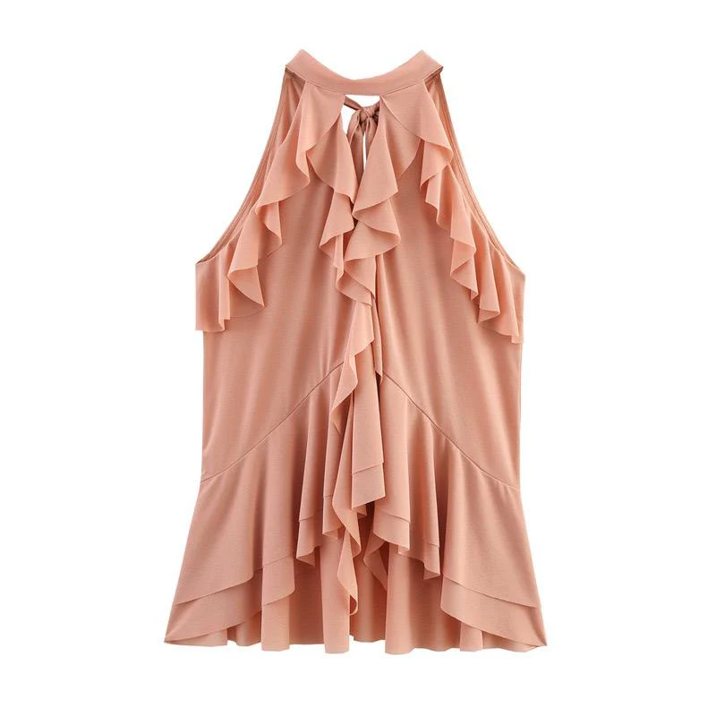 Hena Ruffled Summer Top In Pink - Image 5