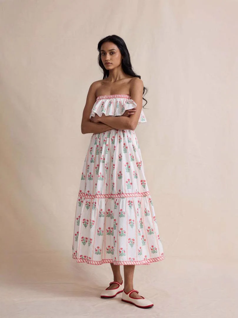 Henna Offshoulder Floral Dress In Off-White - Image 2