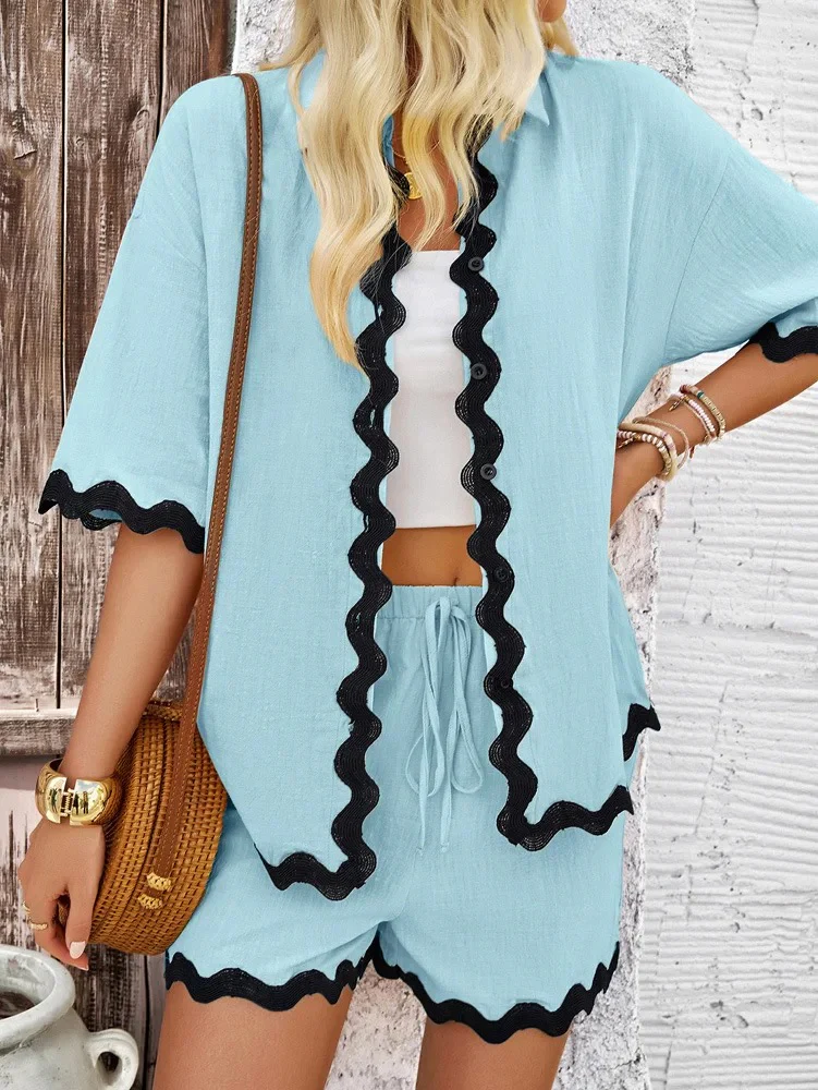 Hiya Summer 2 Pc Coord Set In Light Blue - Image 3