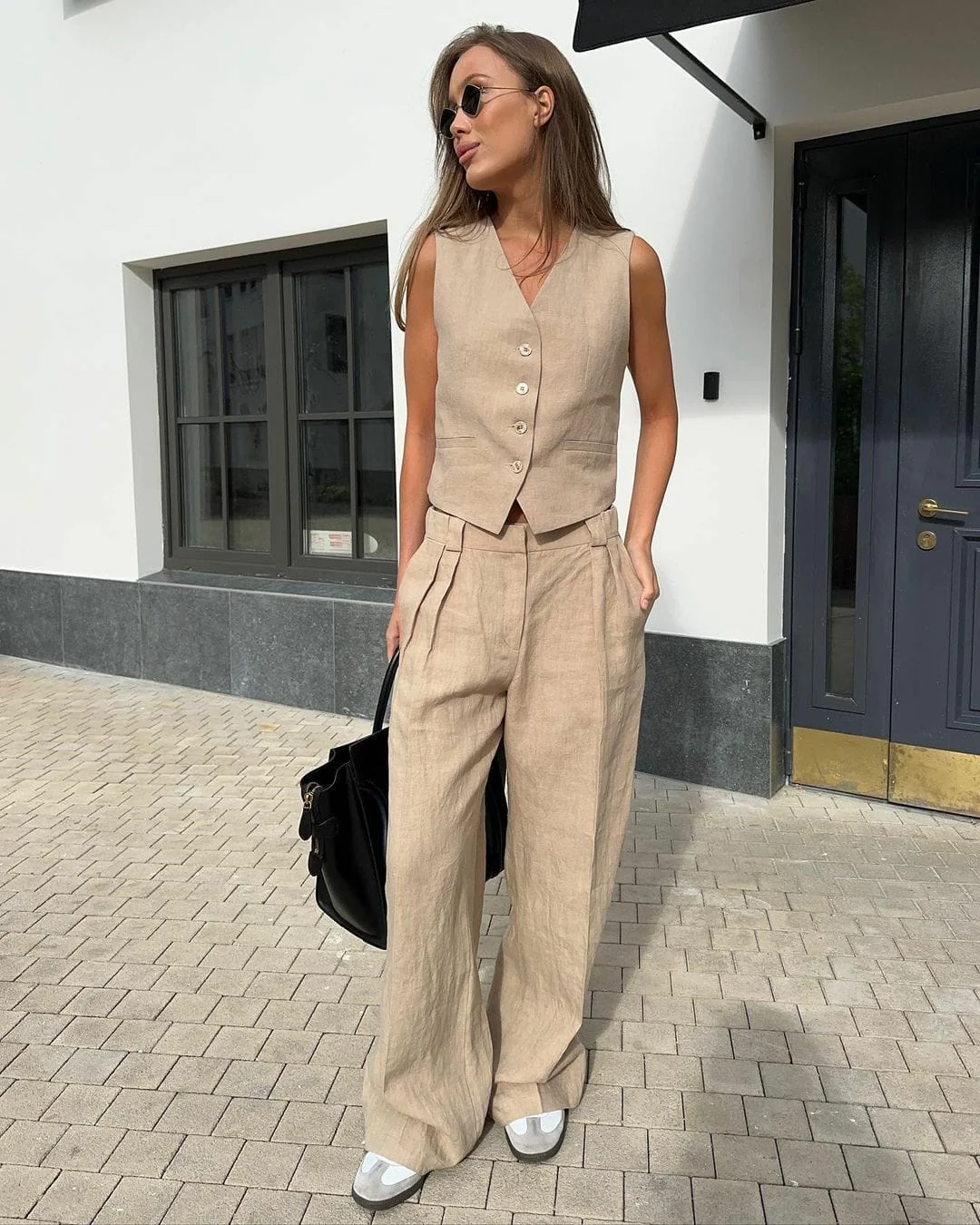Hodor Statement Linen Vest Suit with Pants - Image 7