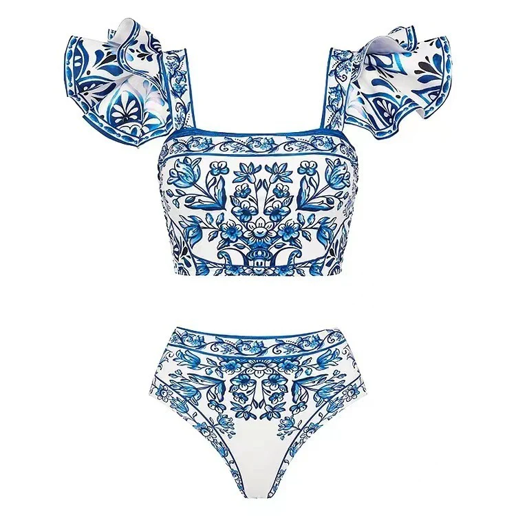 Inaya Swimsuit With Skirt In Blue - Image 5