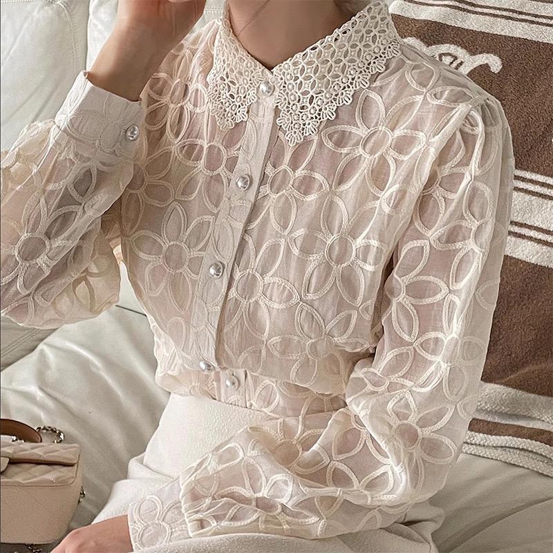 Irina Embroidered Formal Shirt In Off-White - Image 4