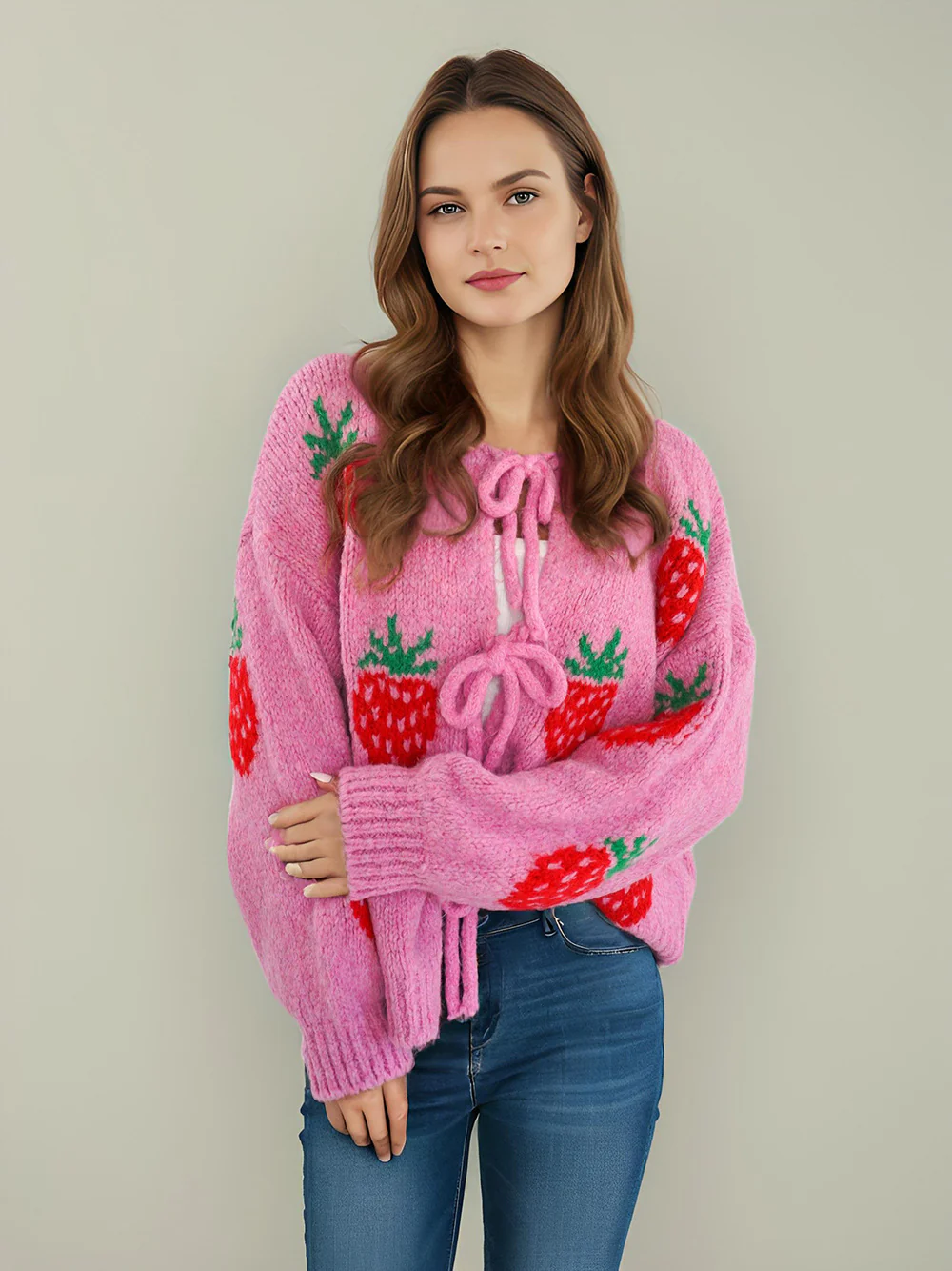 Isela Strawbery Luxe Oversized Cardigan - Image 3