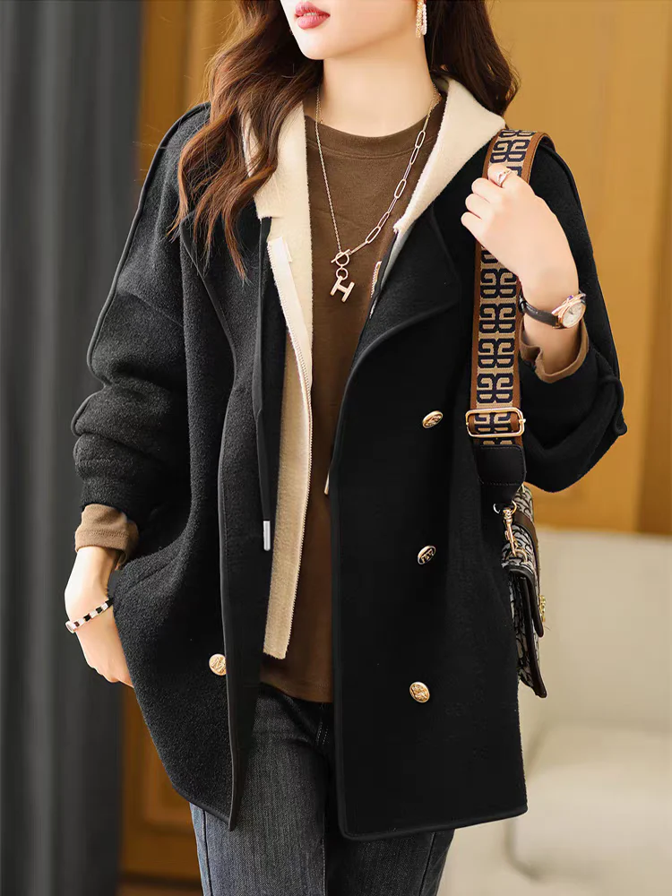 Isela Woolen Jacket With Cap - Image 2