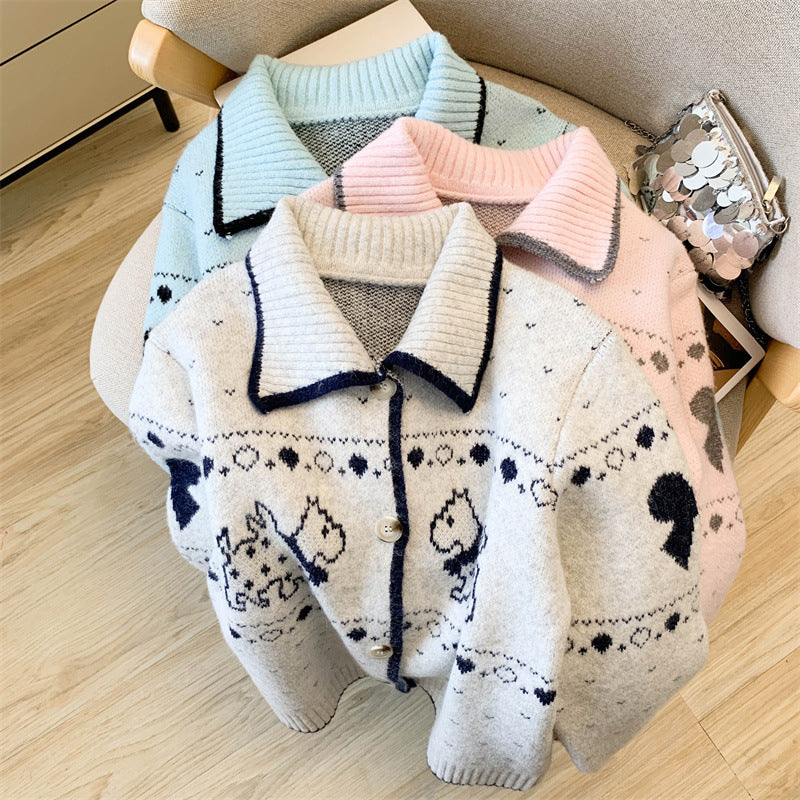 Isotta Woolen Cardigan In Pink - Image 3