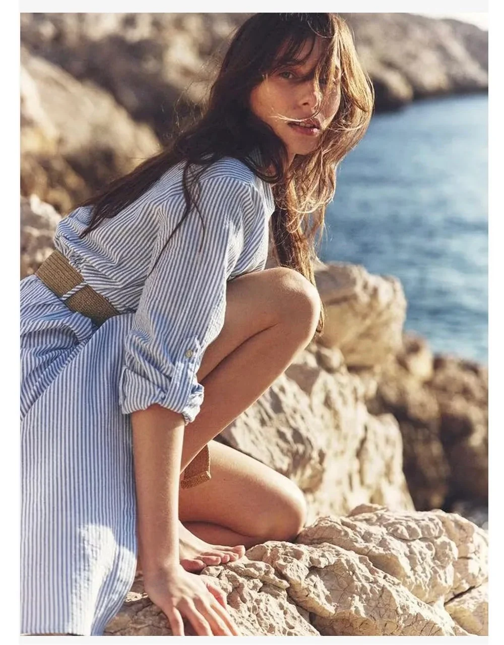 Jamie Luxe Striped Shirt Dress With Belt In Blue - Image 2