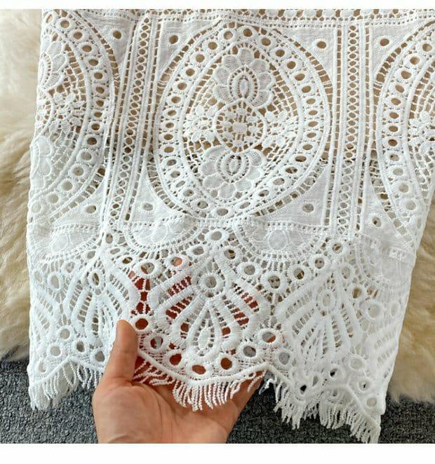Jane Eyelet Dress In White - Image 3